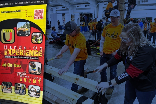Banner and event photograph for the Build U Springfield, Missouri event for Springfield Builders Association