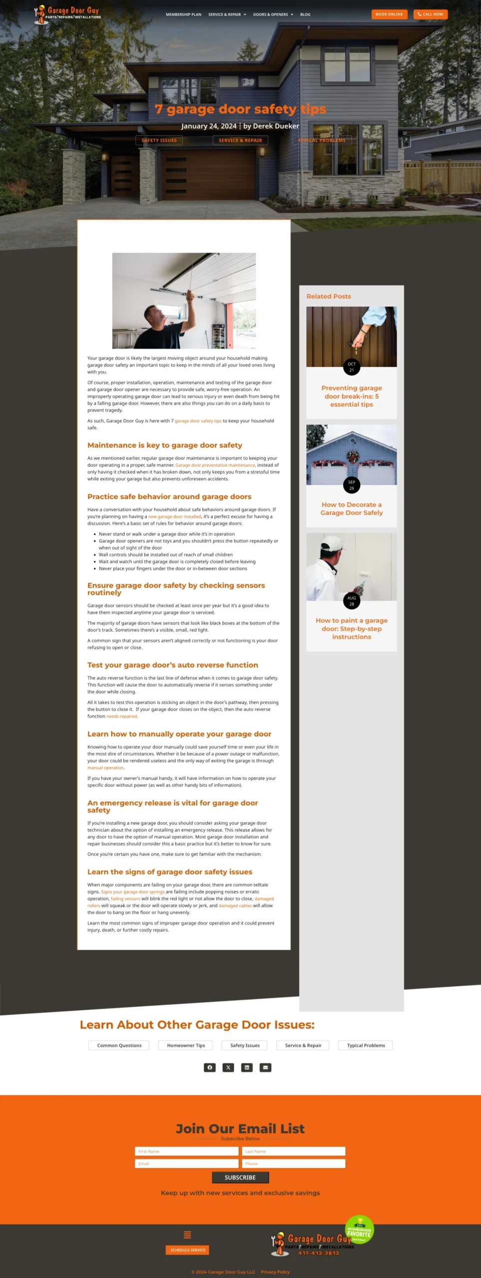 Blog post created and written for My Garage Door Guy LLC
