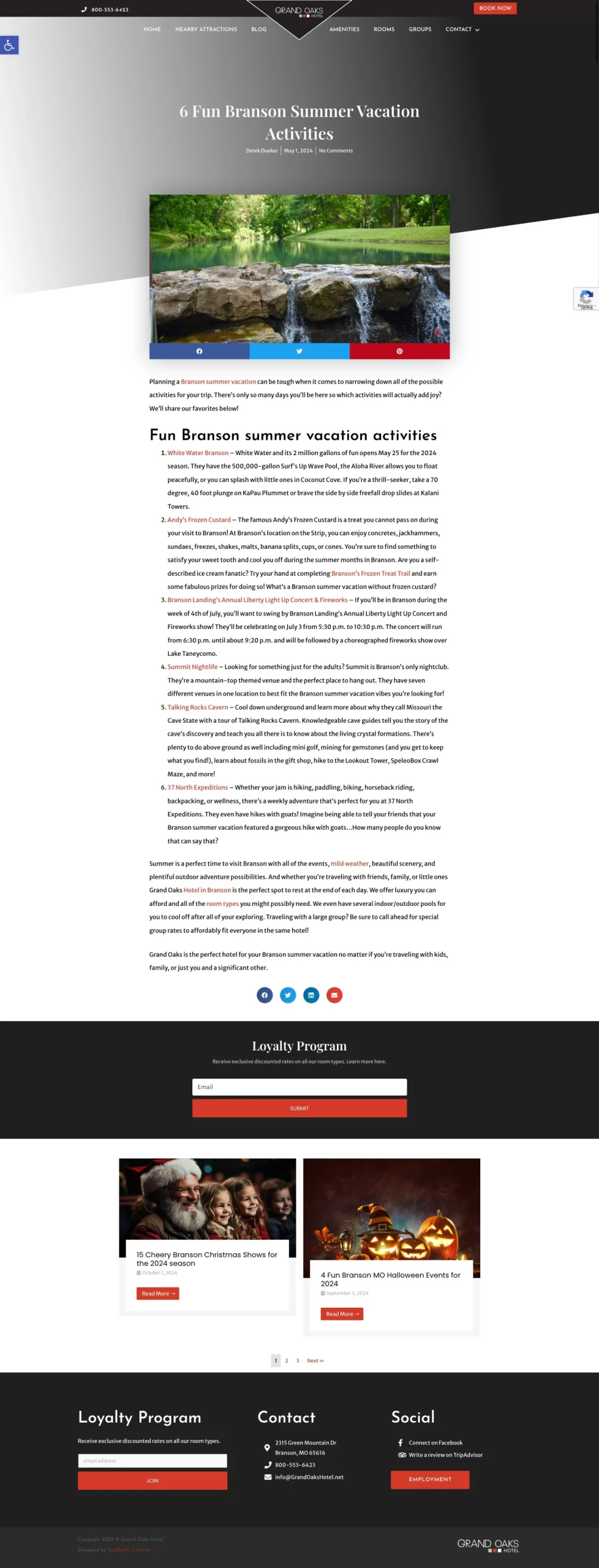 Blog post written and created by 2oddballs for Grand Oaks Hotel in Branson, MO