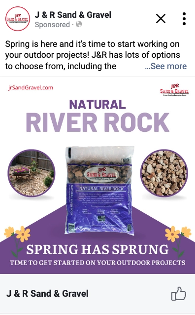 New product ad for JR Sand and Gravel out of Ava MO