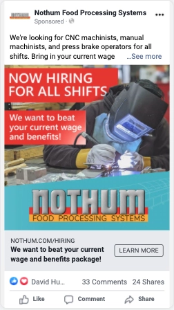 Nothum hiring even Facebook ad