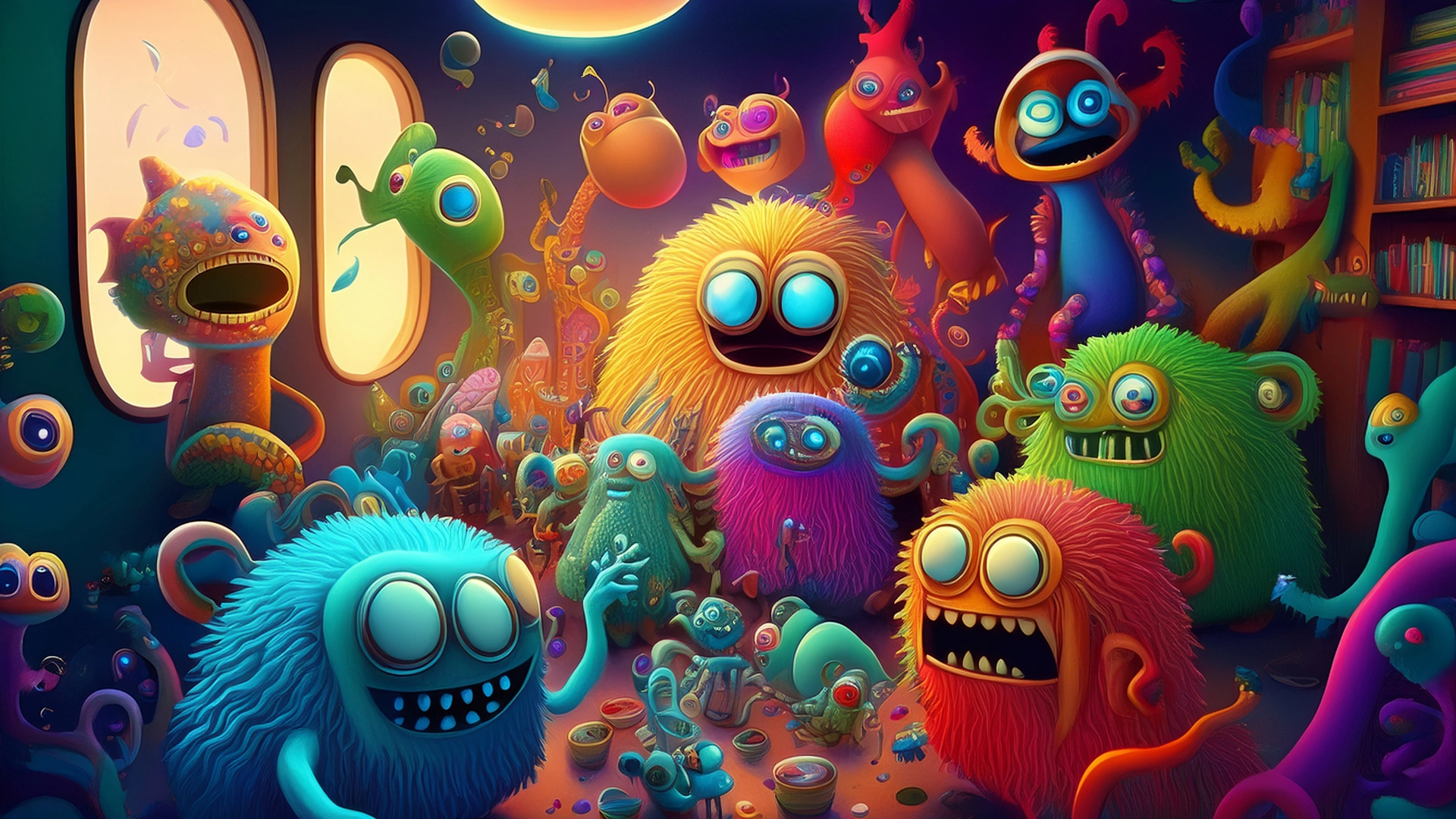 AI generated image of oddballs going social