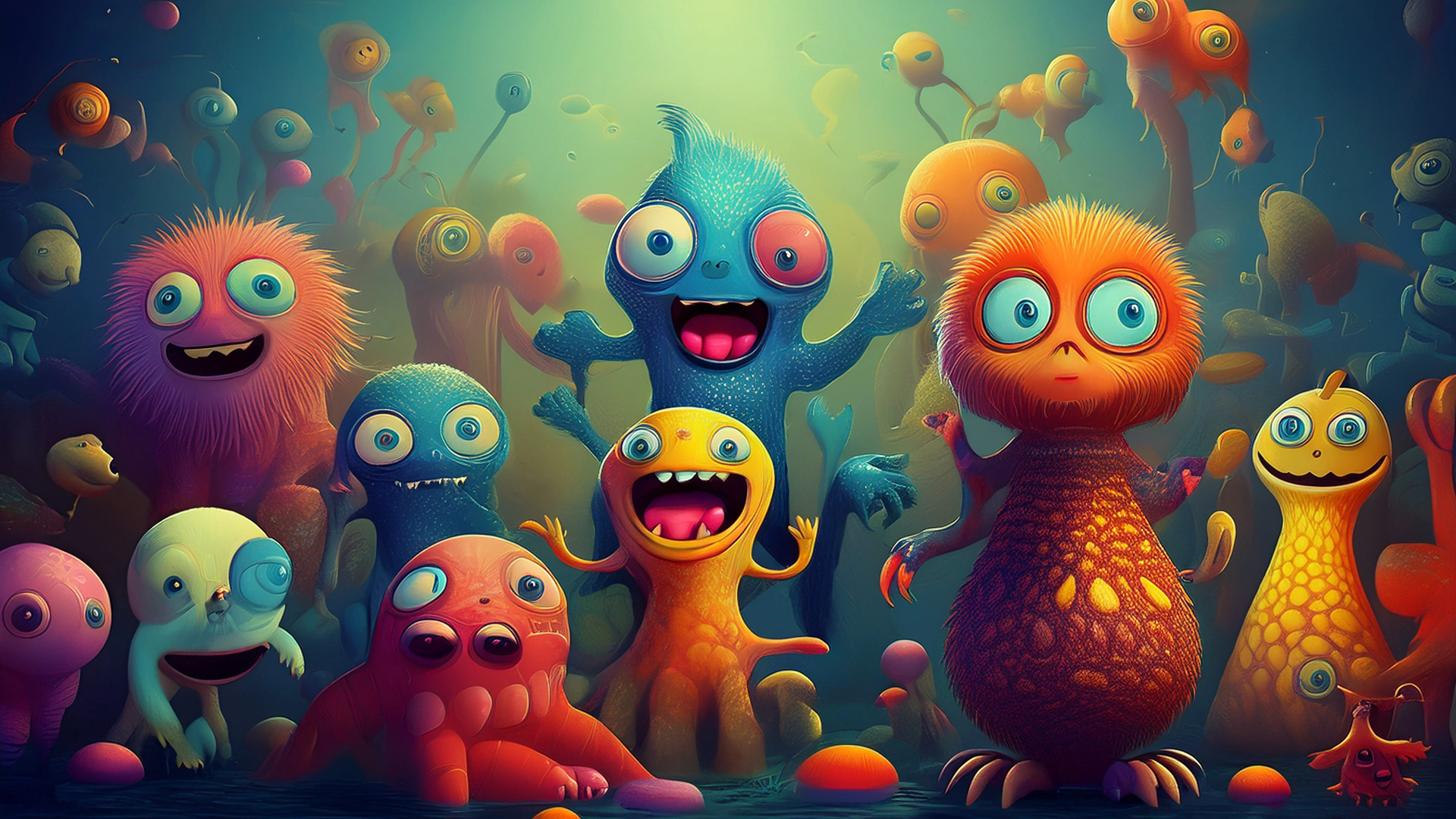 AI generated image of oddballs going social