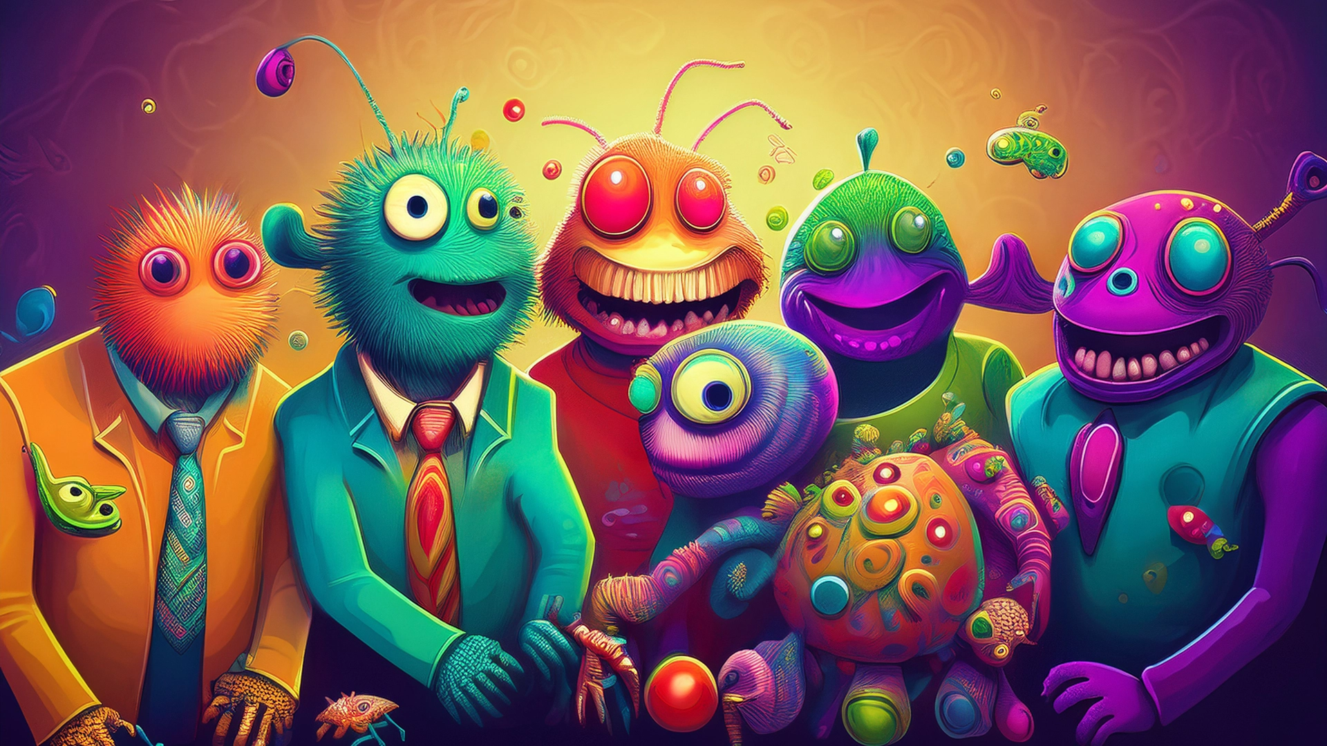 AI generated image of oddballs going social