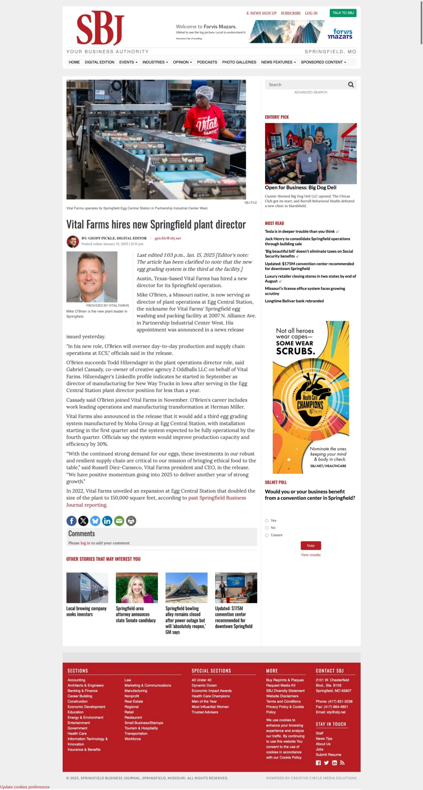 Gabriel works as PR spokes person for Vital Farms