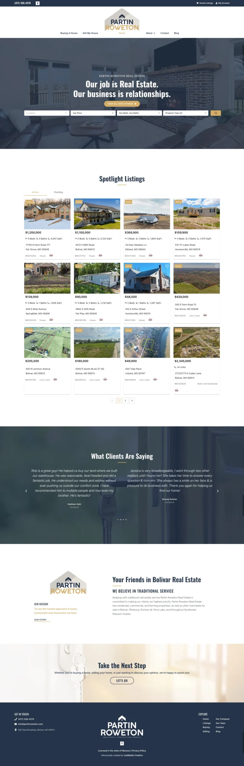 We helped re-brand Partin Real Estate's website into Partin Roweton Real Estate website, including transferring domains.